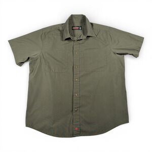 Jesse James Shirt Adult LARGE Green Industrial Workwear Shop Mechanic Button Up